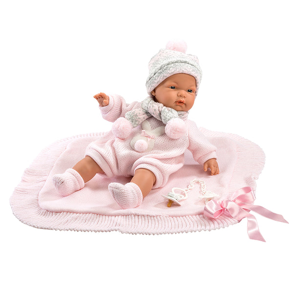 MUÑECA LLORENS BEBÉ MANTITA ROSA